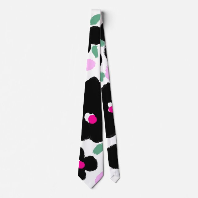 Cravate Fleurs noires du printemps 2017 Lien de cou par Ge (Devant)