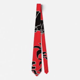 Cravate Fleurs noires rouges