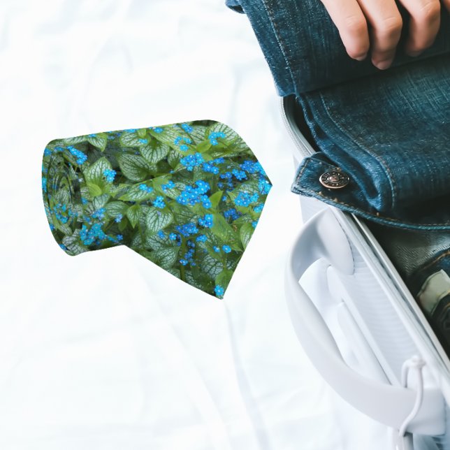Cravate Fleurs Petit Bleu Brunnera Motif Floral (In Situ Rolled)