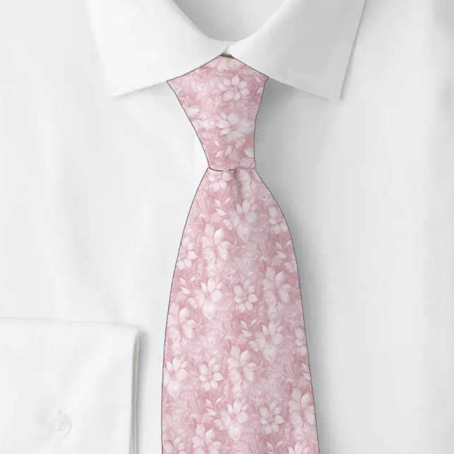 Cravate Fleurs Rose Poussiéreuse (Créateur téléchargé)