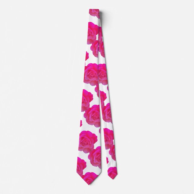 Cravate Fleurs Roses vives rose blanc Fleurs Cool Cadeau F (Devant)