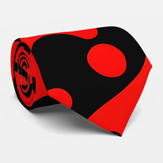 Cravate Fleurs rouges Damas Motif botanique (Roulé)