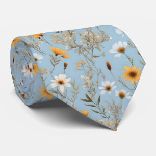 Cravate Fleurs sauvages Australiens Sur Bleu,