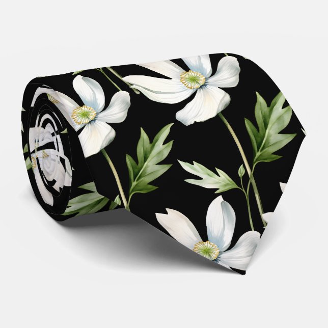 Cravate Fleurs sauvages de bureau décontractées Lien de co (Roulé)
