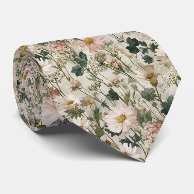 Cravate Fleurs sauvages de Garden Bloom dans le Mariage de (Roulé)