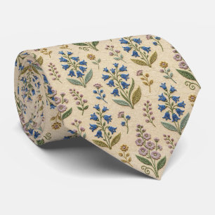 Cravate Fleurs sauvages Faux soie Style Broderie Vintage