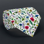 Cravate Fleurs sauvages sur blanc cassé<br><div class="desc">Collection peinte à la main de différentes fleurs sauvages.</div>