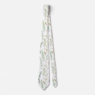 Cravate Fleurs sauvages vertes