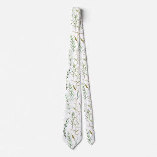 Cravate Fleurs sauvages vertes