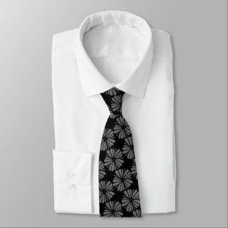 Cravate Fleurs sur noir