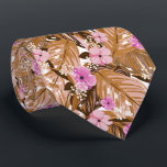 Cravate Fleurs Tropicales Feuilles Rose Beige Brun<br><div class="desc">Un motif moderne de fleurs roses à rose vif sur des plantes et des feuilles tropicales beige, brun et marron sur fond blanc, cette cravate pour homme est idéale pour le bureau, une soirée en ville, un mariage, pour le marié ou les garçons d'honneur ou comme cadeau pour votre mari,...</div>