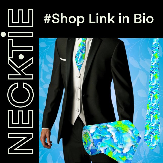 Cravate Fleurs Tropicales Florales  (Créateur téléchargé)