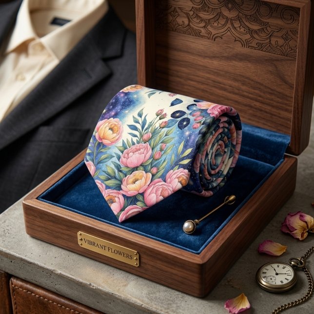 Cravate Fleurs Vibrantes (Créateur téléchargé)