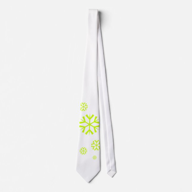 Cravate Flocons de neige, vert citron (Devant)