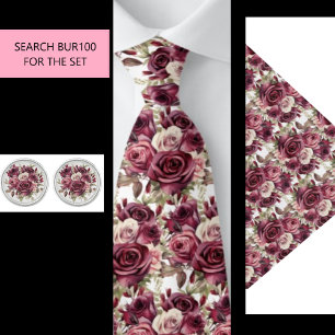 Cravate floral de Bourgogne (partie du set) BUR100