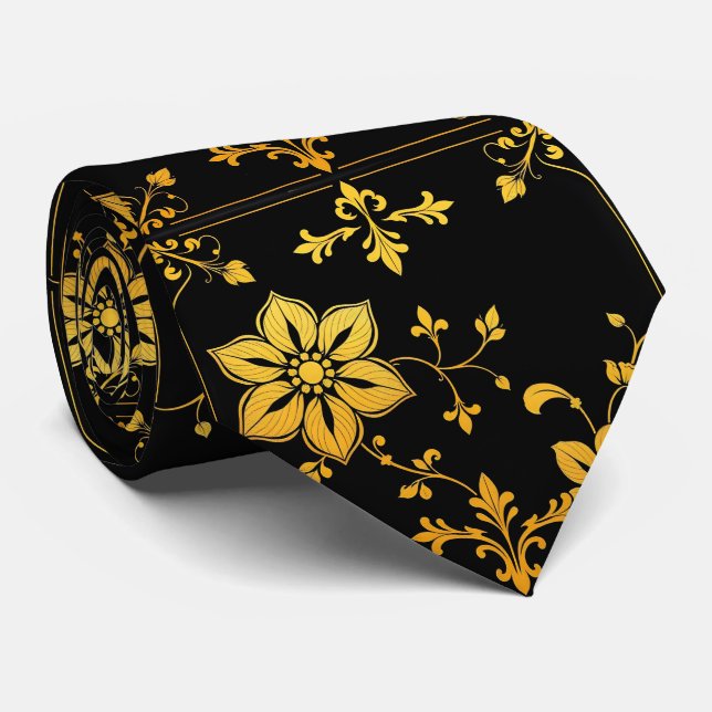 Cravate Floral Elegant Luxury Collection Populaire (Roulé)