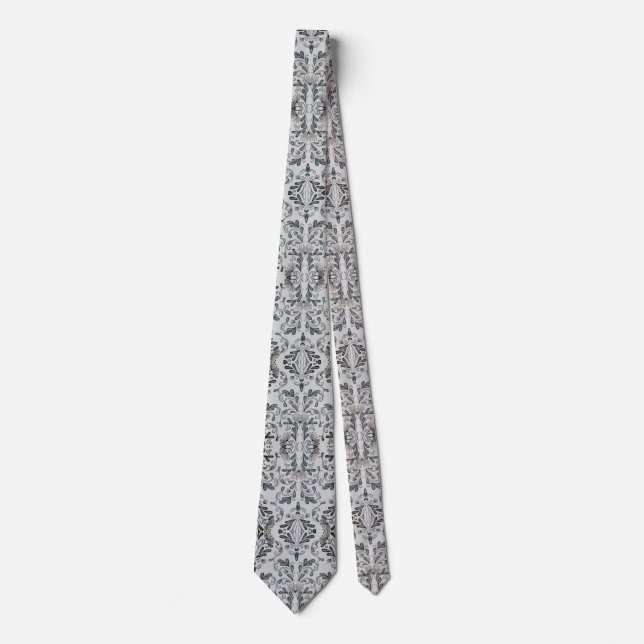 Cravate Floral gris (Devant)