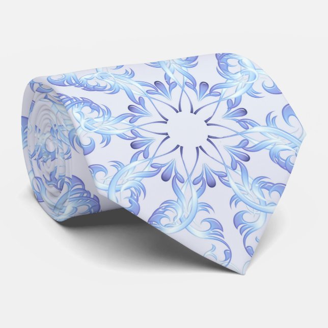 Cravate Floral Retro Royal Motif (Roulé)