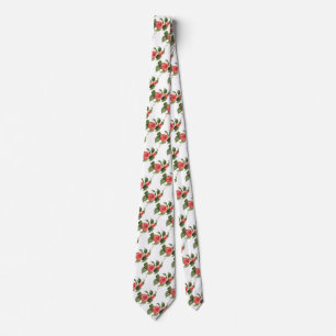 Cravate Floral vintage, Fleurs de Camellia Rose par Redout