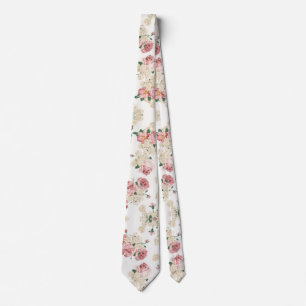 Cravate Floral vintage sur blanc