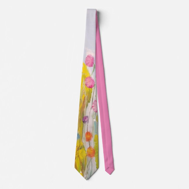 Cravate florale Abstraite brillante (Devant)