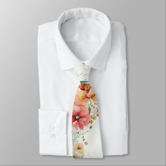 Cravate florale aquarelle