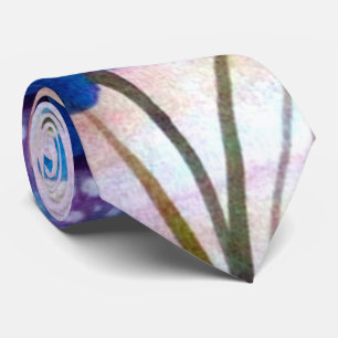 Cravate florale bleue masculine