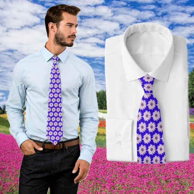 Cravate florale de marguerites violettes et roses (Créateur téléchargé)