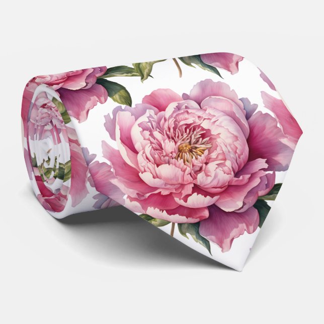 Cravate Florale Élégante pour Mariage et Occasion  (Roulé)