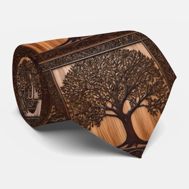 Cravate Flore australienne : Impression sur bois d'arbre d (Roulé)