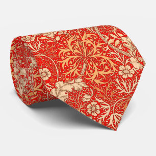 Cravate Flore d'algues Art nouveau, corail profond Orange