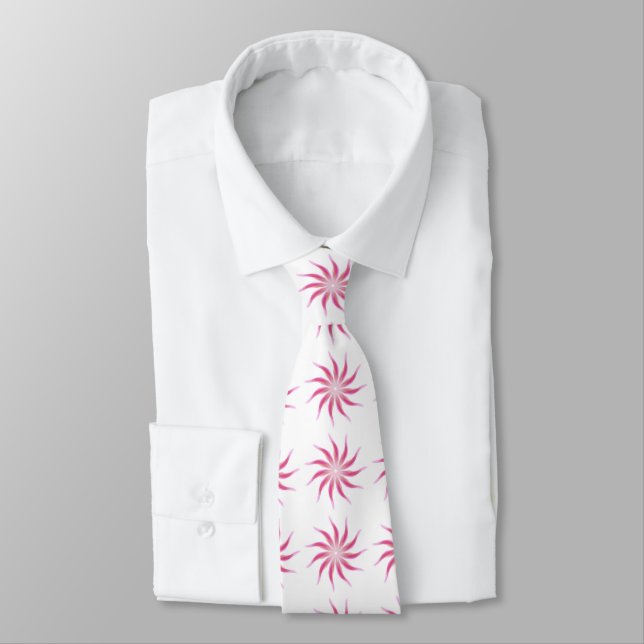 Cravate Flore Libre Plutôt Dans L'Art Feuille Rose (Attaché)