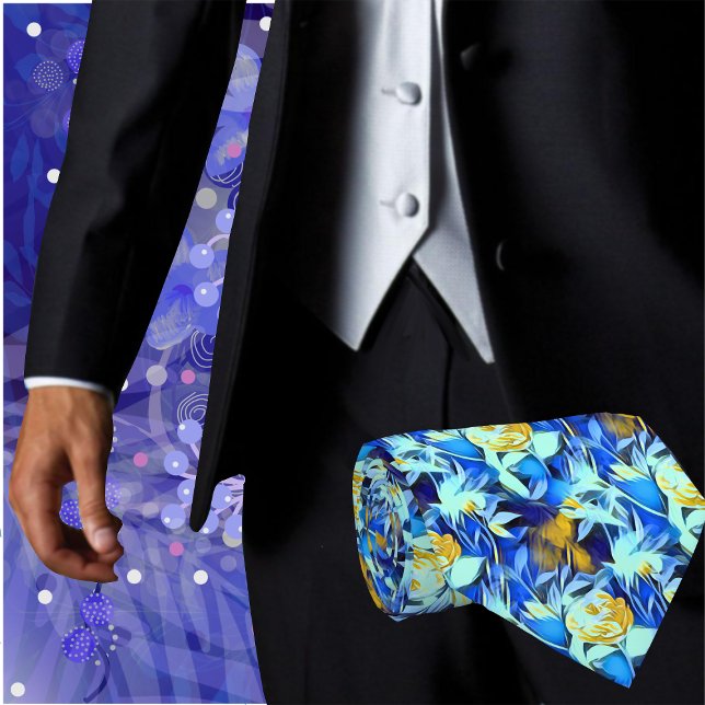 Cravate Flore tropicale Impression florale (Make an impression with this stylish men's abstract floral fashion necktie. Great for the office)