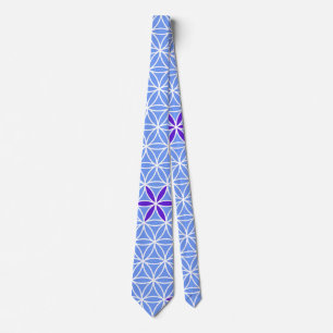 Cravate Flower Of Life - timbre sans couture motif - bleu