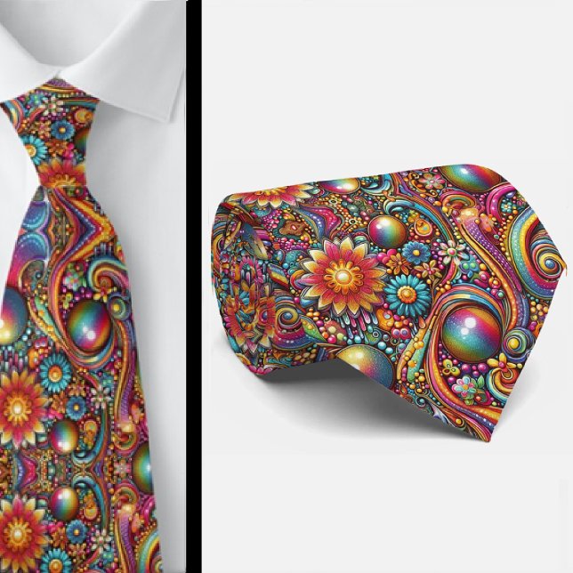 Cravate Flower Power Hippy Neck Tie (Créateur téléchargé)