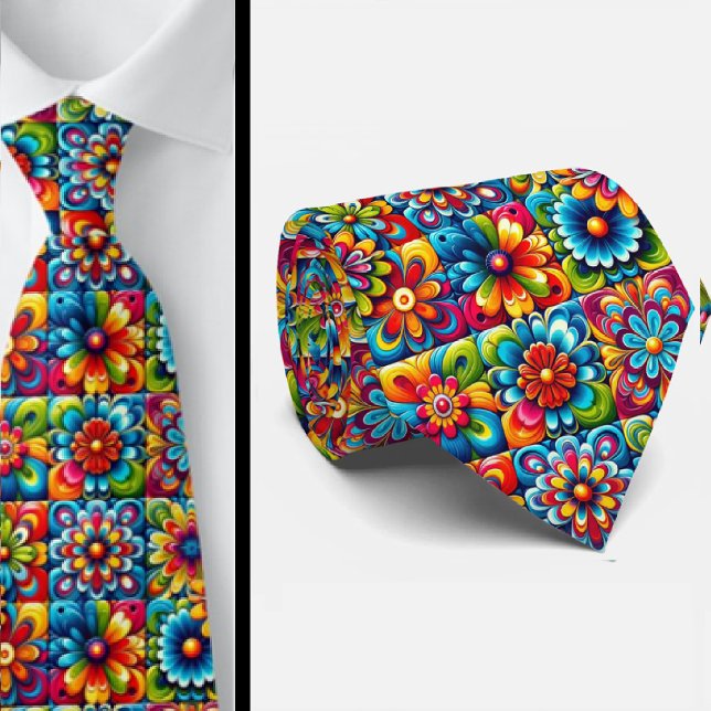 Cravate Flower Power Hippy Neck Tie (Créateur téléchargé)