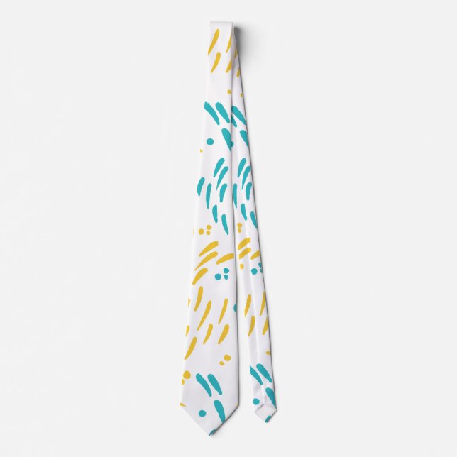 Cravate Flux en turquoise et jaune (Devant)