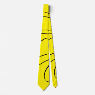 Cravate Flux et reflux 2 en noir et jaune
