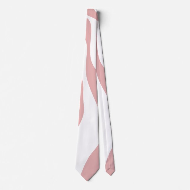Cravate Flux et reflux 4 - Rose et blanc (Devant)