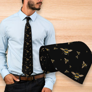 Cravate Flying Bumblebees Motif Black