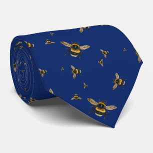 Cravate Flying Bumblebees Motif Navy Blue