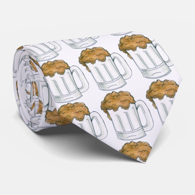 Cravate Foam Beer Stein Mug Mugs St. Patrick's Day Tie (Roulé)