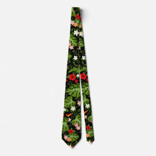 Cravate Fond de fleurs tropicales 3
