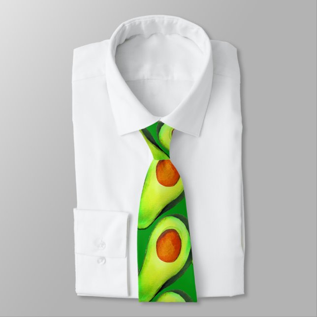 Cravate Foodie moderne et funky vert avocat (Attaché)
