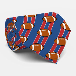 Cravate Football Necktie Bleu Et Rouge