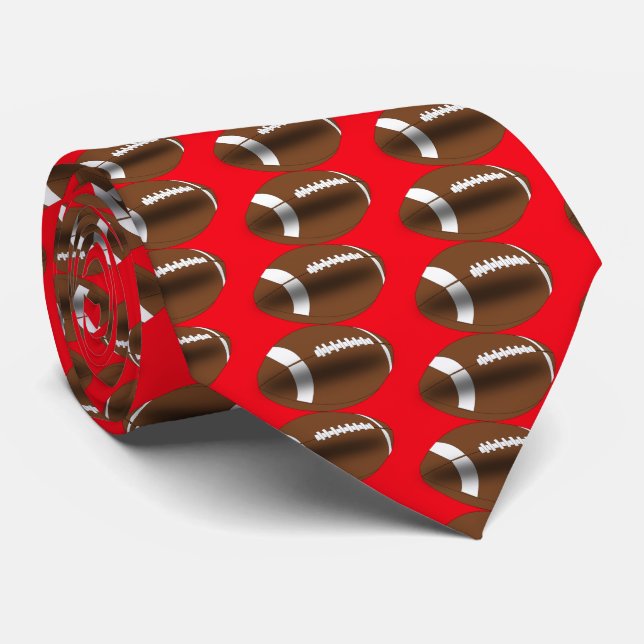 Cravate Football Sur Cou Rouge Brûlé (Roulé)