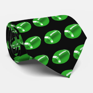 Cravate Football Vert Sur Cou Noir