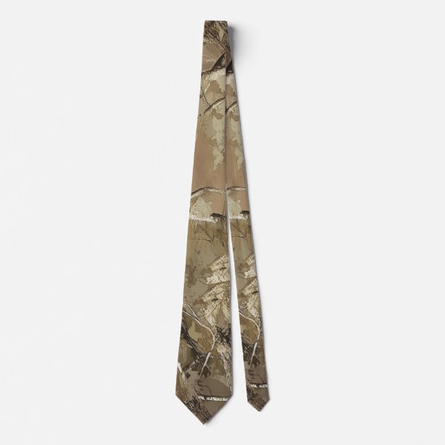 Cravate Forest Camo with Dry Leaves Pattern (Devant)