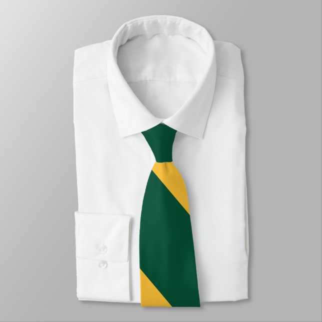 Cravate Forest Green et Gold Broad University Stripe (Attaché)
