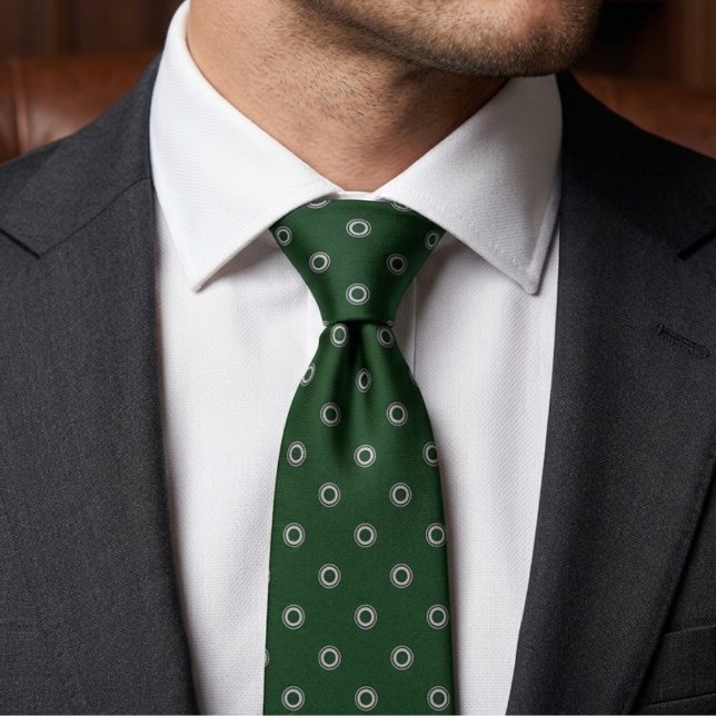 Cravate Forest Green Polka Dot  (Créateur téléchargé)